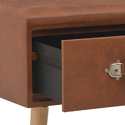 Helloshop26 Banquette pouf tabouret meuble banc avec tiroirs 80 cm marron synthétique 3002131 pas cher