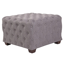 Avis Decoshop26 Tabouret bas repose-pieds pouf forme carré en tissu gris capitonné 10_0003715