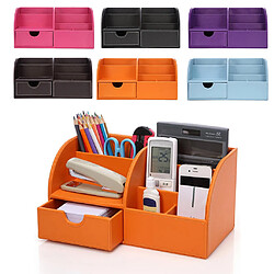 décor de bureau boîte de rangement papeterie organisateur stylo porte-crayon marron