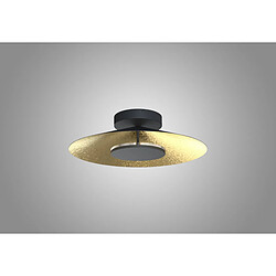 Inspired Plafonnier rond 25 cm, LED 8 W, 3 000 K, 560 lm, feuille d'or/noir, 3 ans de garantie