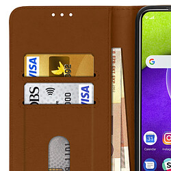 Avizar Étui Samsung Galaxy A52 et A52 5G Protection Porte-carte Fonction Support marron pas cher