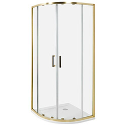 Beliani Cabine de douche JUKATAN 80 x 80 x 185 cm Doré