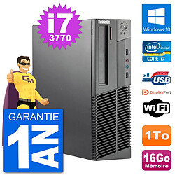 PC Lenovo M92p SFF Intel i7-3770 RAM 16Go Disque Dur 1To Windows 10 Wifi - Occasion