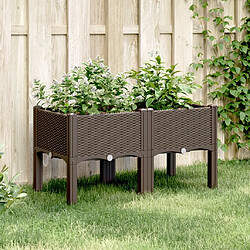 Maison Chic Jardinière,Bac à fleurs - pot de fleur avec pieds marron 80x40x42 cm PP -GKD55010