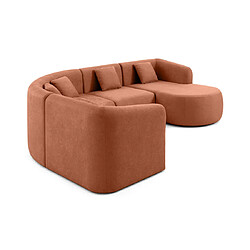 Lisa Design Ikare - canapé modulable d'angle droit - 5 places - avec méridienne - en tissu Ikare - canapé modulable d'angle droit - 5 places - avec méridienne - en tissu - Terracotta