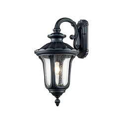 Elstead Lighting Applique murale extérieur Chicago Aluminium,verre grainé transparent Noir texturé