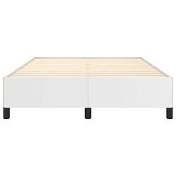 Maison Chic Lit adulte - Lit simple Cadre de lit,Structure du lit Contemporain Blanc 140x190 cm Similicuir -MN79702 pas cher