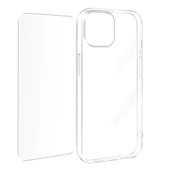 Avizar Coque pour iPhone 15 Silicone Gel et Verre Trempé 9H Transparent