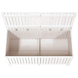 Acheter Helloshop26 Coffre boîte meuble de jardin rangement blanc 147 x 68 x 64 cm bois de pin 02_0013071