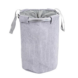 Decoshop26 Panier à linge corbeille buanderie avec cordon de serrage 55x39cm 65L tissu gris 04_0002509 pas cher