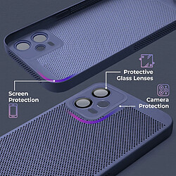 Moozy VentiGuard Coque pour Xiaomi Redmi Note 12, Bleu - Housse Respirante avec Motif Perforé pour Circulation de l'Air, Ventilation, Anti-Surchauffe