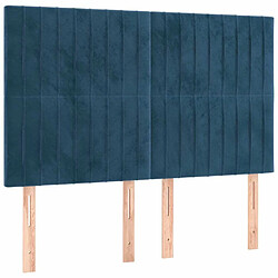 Acheter Maison Chic Tête de lit moderne à LED lumineuse pour chambre - Décoration de lit Bleu foncé 144x5x118/128 cm Velours -MN67820