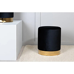 Venture Home Pouf Benji 35x35x42,5 cm Velours Noir et laiton