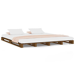 vidaXL Lit de palette sans matelas marron miel bois massif