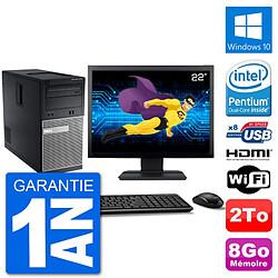 PC Dell 3010 MT Ecran 22" G2020 RAM 8Go Disque Dur 2To HDMI Windows 10 Wifi - Occasion