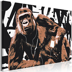 Artgeist Tableau - Pop Art Monkey (1 Part) Narrow Brown [120x80]