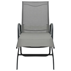 Helloshop26 Transat chaise longue bain de soleil lit de jardin terrasse meuble d'extérieur acier et textilène 02_0012241