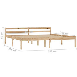 vidaXL Cadre de lit sans matelas bois massif de pin 180x200 cm pas cher