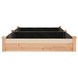 Maison Chic Jardinière,Lit surélevé de jardin - Bac à fleurs - pot de fleur doublure 240x120x25 cm bois massif sapin -GKD19553 pas cher