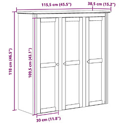 vidaXL Armoire avec portes vitrées BODO blanc bois de pin massif pas cher