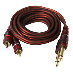 4x 6,35 mm à 2RCA Câble, RCA Câble Plaqué Or, 6,35mm Mâle à 2 RCA Mâle, Adaptateur Audio Stéréo RCA Câble - 1,5 m