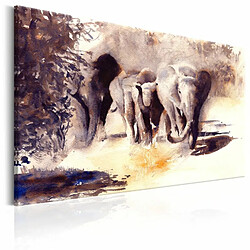 Paris Prix Tableau Imprimé Watercolour Elephants 60 x 90 cm