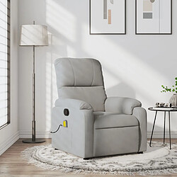 Maison Chic Fauteuil Relax pour salon, Fauteuil inclinable de massage gris clair tissu microfibre -GKD61665