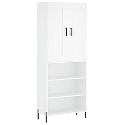 vidaXL Buffet haut Blanc 69,5x34x180 cm Bois d'ingénierie