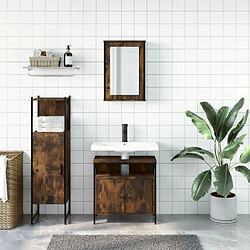 Avis Maison Chic Armoire de Bain | Ensemble de 3 meubles salle de bain Chêne fumé -GKD21407