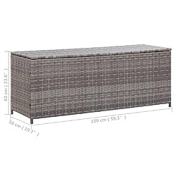 vidaXL Boîte de rangement de jardin gris 150x50x60 cm résine tressée pas cher