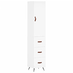 vidaXL Buffet haut Blanc 34,5x34x180 cm Bois d'ingénierie