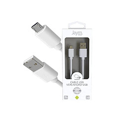 Jaym Câble USB vers Micro-USB 2.4A - 1,5 mètres - Collection POP - Blanc