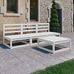 Maison Chic Salon de jardin 4 pcs - Table et chaises d'extérieur - Mobilier/Meubles de jardin Moderne Blanc Bois de pin massif -MN46230