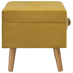 Avis Helloshop26 Tabouret de rangement 40 cm jaune moutarde velours 02_0010821