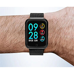 YP Select 1,3 pouces Écran couleur Pression artérielle Moniteur de fréquence cardiaque Sport Bluetooth Smart Wristband Watch-NOIR