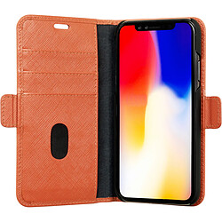 Alpexe Etui folio Mode en cuir Rusty rose pour iPhone XR