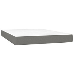 Maison Chic Lit Adulte - Lit simple Lit à sommier tapissier avec matelas moelleux - Meuble de Chambre - Gris foncé 140x190cm Tissu -MN47762 pas cher