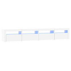 Maison Chic Meubles TV avec lumières LED - Banc TV pour salon Blanc 240x35x40 cm -MN53784