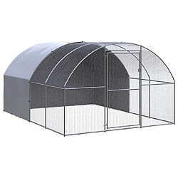 vidaXL Poulailler d'extérieur 3x4x2 m Acier galvanisé