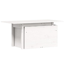 vidaXL Table de jardin blanc 100x50x75 cm bois massif de pin