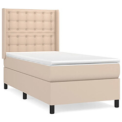 vidaXL Sommier à lattes de lit avec matelas Cappuccino 90x200 cm