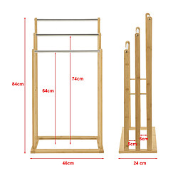 Avis Meuble porte-serviettes Porsanger 46 x 24 x 84 cm Naturel [en.casa]