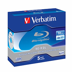 Verbatim BD-R DL 50 GO CERTIFIÉ 6X PACK DE 5