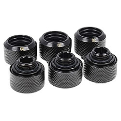 Alphacool Lot de 6 Raccords à compression pour Tube Ø16mm - G1/4 Eiszapfen (Noir)