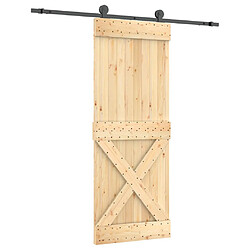 vidaXL Porte coulissante et kit de quincaillerie 80x210 cm pin massif