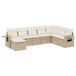 vidaXL Salon de jardin avec coussins 8 pcs beige résine tressée