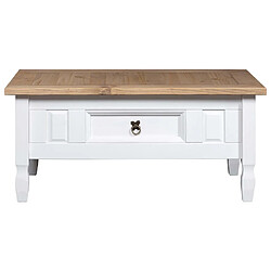 Maison Chic Table basse,Table Console Table d'appoint, Table pour salon Pin mexicain Gamme Corona Blanc 100x55x45 cm -MN12765