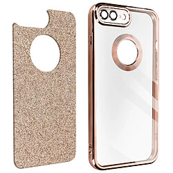 Avizar Coque pour iPhone 7 Plus et 8 Plus Paillette Amovible Série Protecam Spark Rose