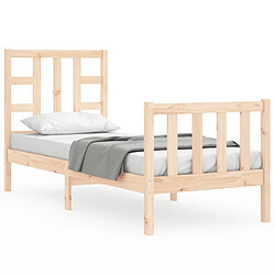 Maison Chic Cadre/structure de lit avec tête de lit pour adulte - Lit Moderne Chambre petit simple bois massif -MN14003