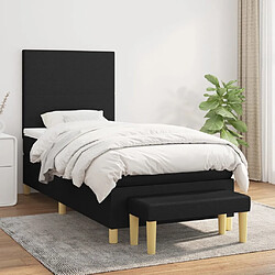 Maison Chic Lit Adulte - Lit simple Lit à sommier tapissier avec matelas moelleux - Meuble de Chambre - Noir 90x190 cm Tissu -MN48545